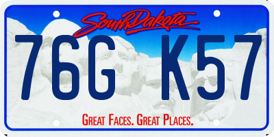 SD license plate 76GK57