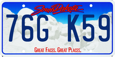 SD license plate 76GK59