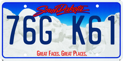 SD license plate 76GK61