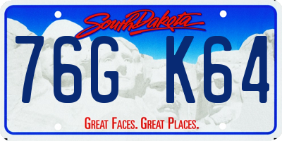 SD license plate 76GK64
