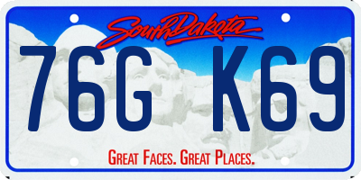 SD license plate 76GK69