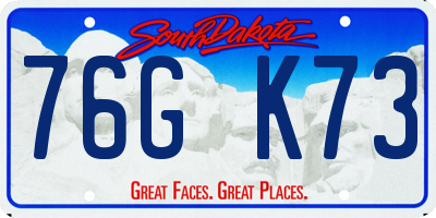 SD license plate 76GK73