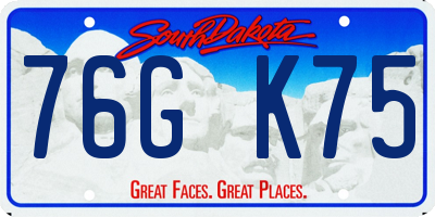 SD license plate 76GK75