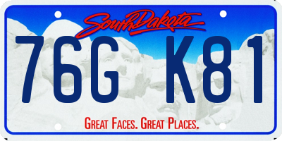 SD license plate 76GK81