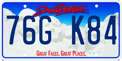 SD license plate 76GK84
