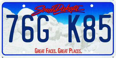 SD license plate 76GK85