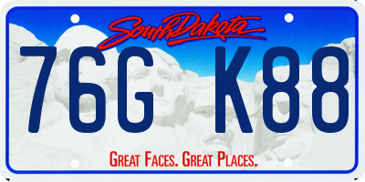 SD license plate 76GK88