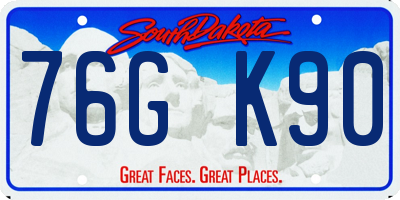 SD license plate 76GK90