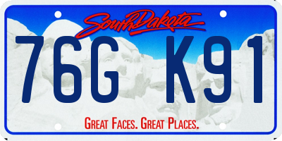 SD license plate 76GK91