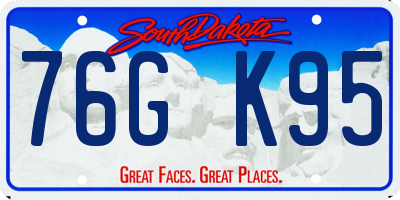 SD license plate 76GK95