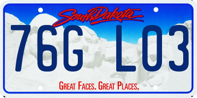 SD license plate 76GL03