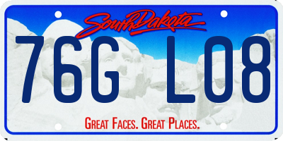 SD license plate 76GL08