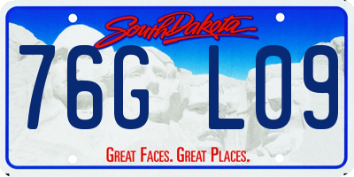 SD license plate 76GL09