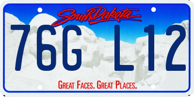 SD license plate 76GL12