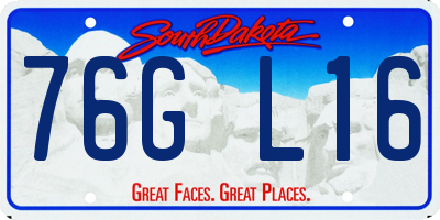 SD license plate 76GL16