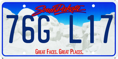 SD license plate 76GL17