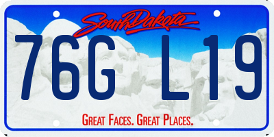 SD license plate 76GL19