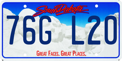 SD license plate 76GL20