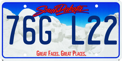 SD license plate 76GL22
