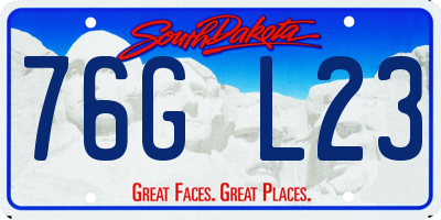 SD license plate 76GL23