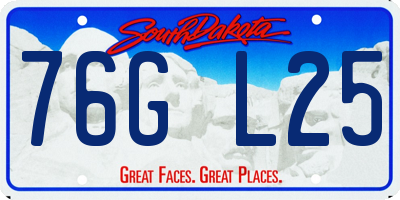 SD license plate 76GL25