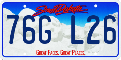 SD license plate 76GL26