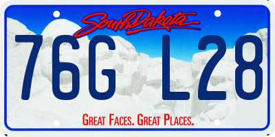 SD license plate 76GL28