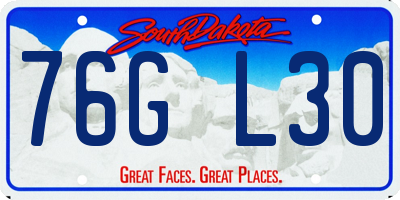 SD license plate 76GL30