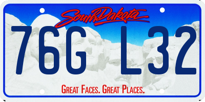 SD license plate 76GL32