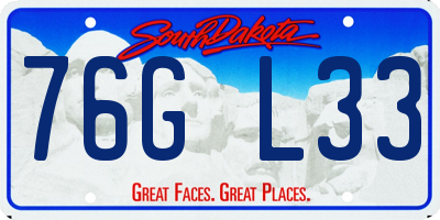 SD license plate 76GL33