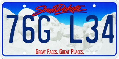 SD license plate 76GL34