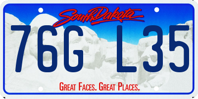 SD license plate 76GL35