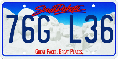 SD license plate 76GL36