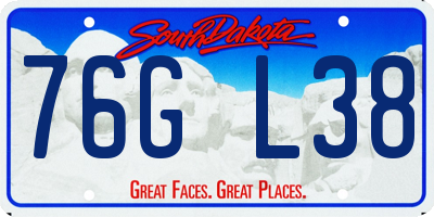 SD license plate 76GL38