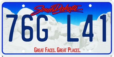 SD license plate 76GL41