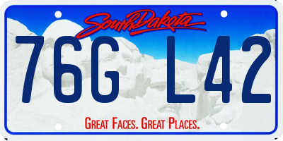 SD license plate 76GL42