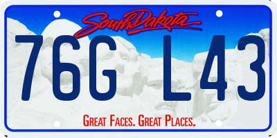 SD license plate 76GL43