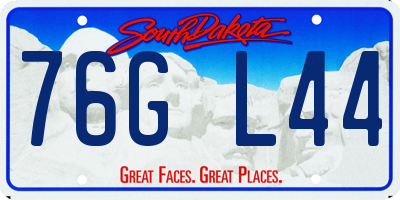SD license plate 76GL44