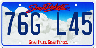 SD license plate 76GL45