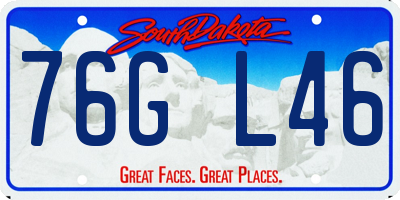 SD license plate 76GL46