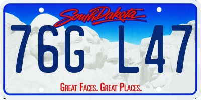 SD license plate 76GL47