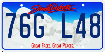 SD license plate 76GL48