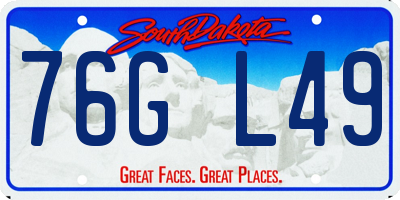 SD license plate 76GL49