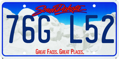 SD license plate 76GL52