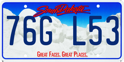 SD license plate 76GL53