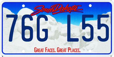 SD license plate 76GL55
