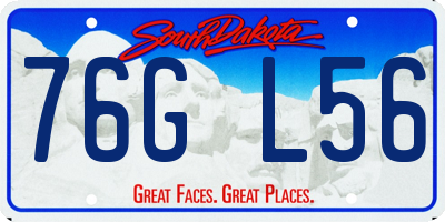 SD license plate 76GL56