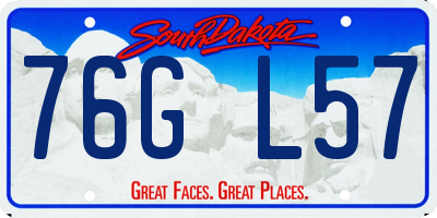 SD license plate 76GL57
