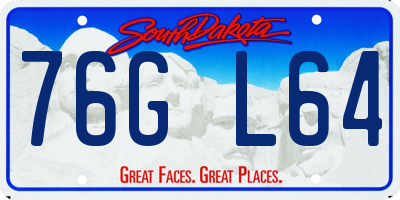 SD license plate 76GL64