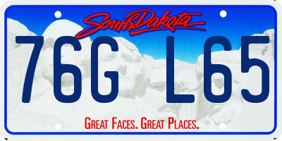 SD license plate 76GL65